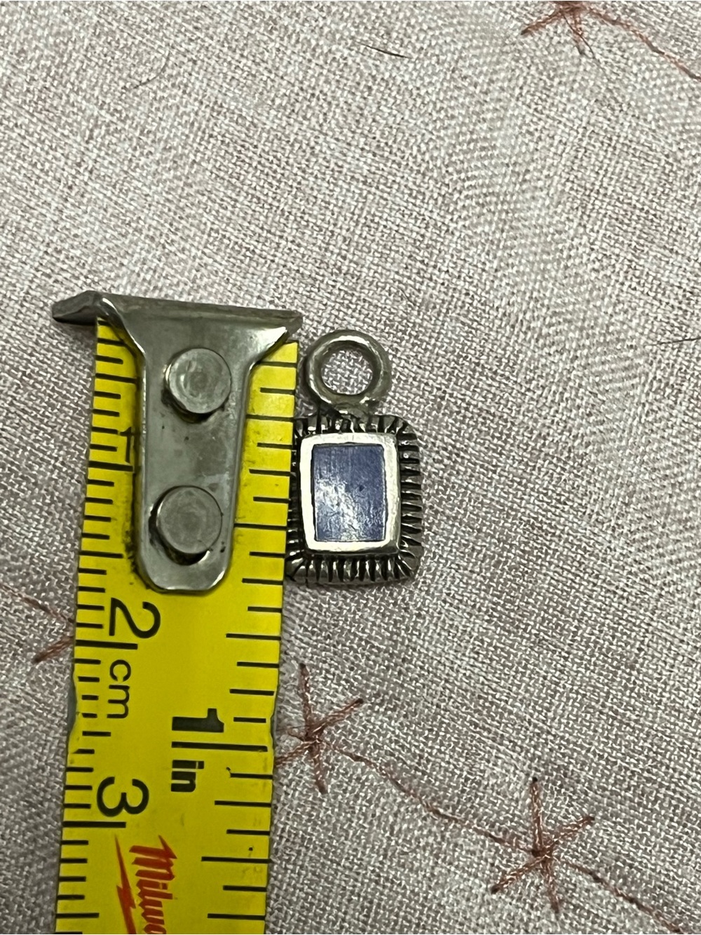 Silver-Tone Blue Stone Pendant Charm - Unbranded